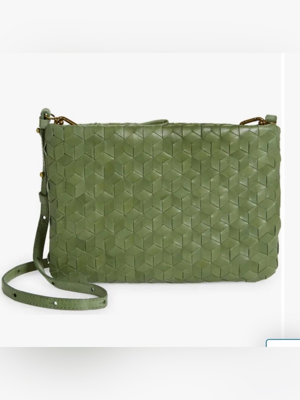 Madewell woven leather puff Crossbody Bag in basil 🌿